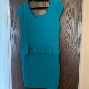 Teal peplum dress